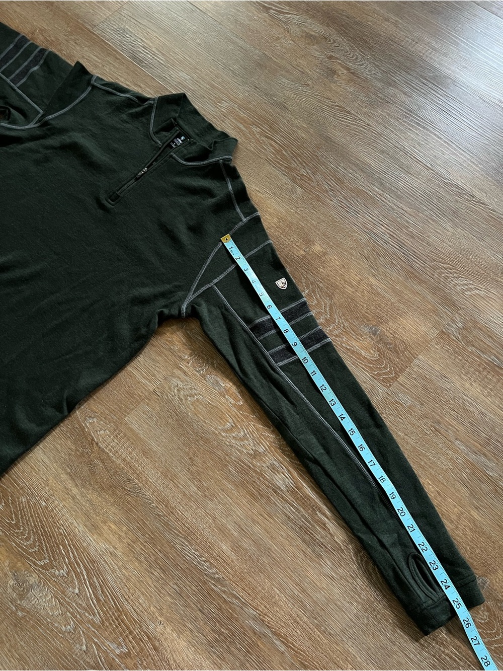 KÜHL 100% Merino Wool Quarter Zip Base Layer | Forest Green | Large - Picture 12 of 15